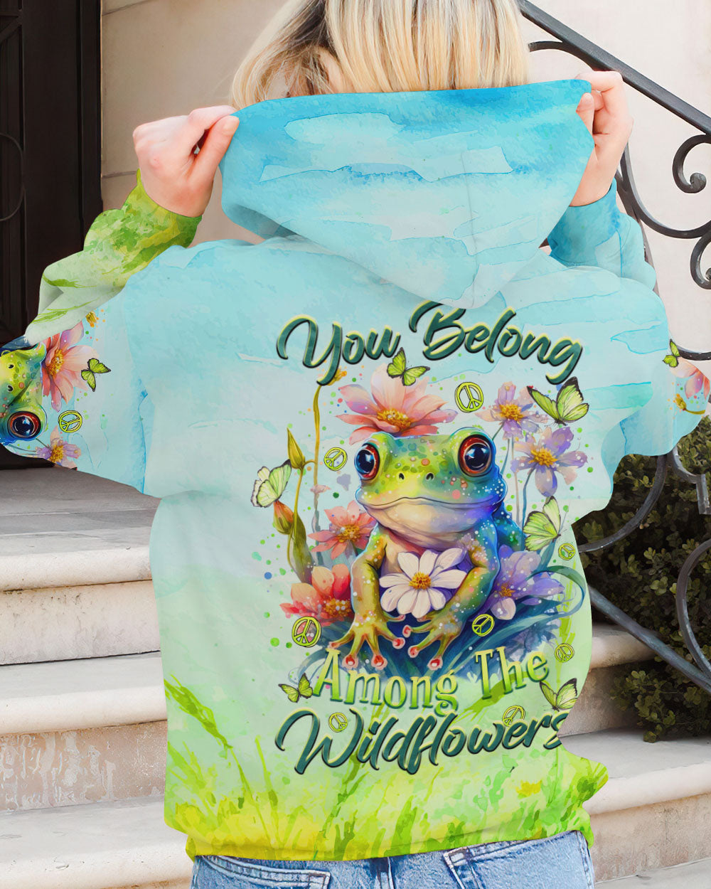 YOU BELONG AMONG THE WILDFLOWERS FROG ALL OVER PRINT - TLTR0909232