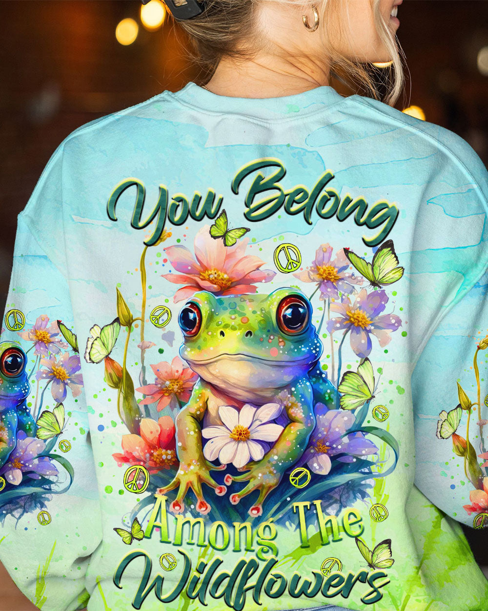 YOU BELONG AMONG THE WILDFLOWERS FROG ALL OVER PRINT - TLTR0909232