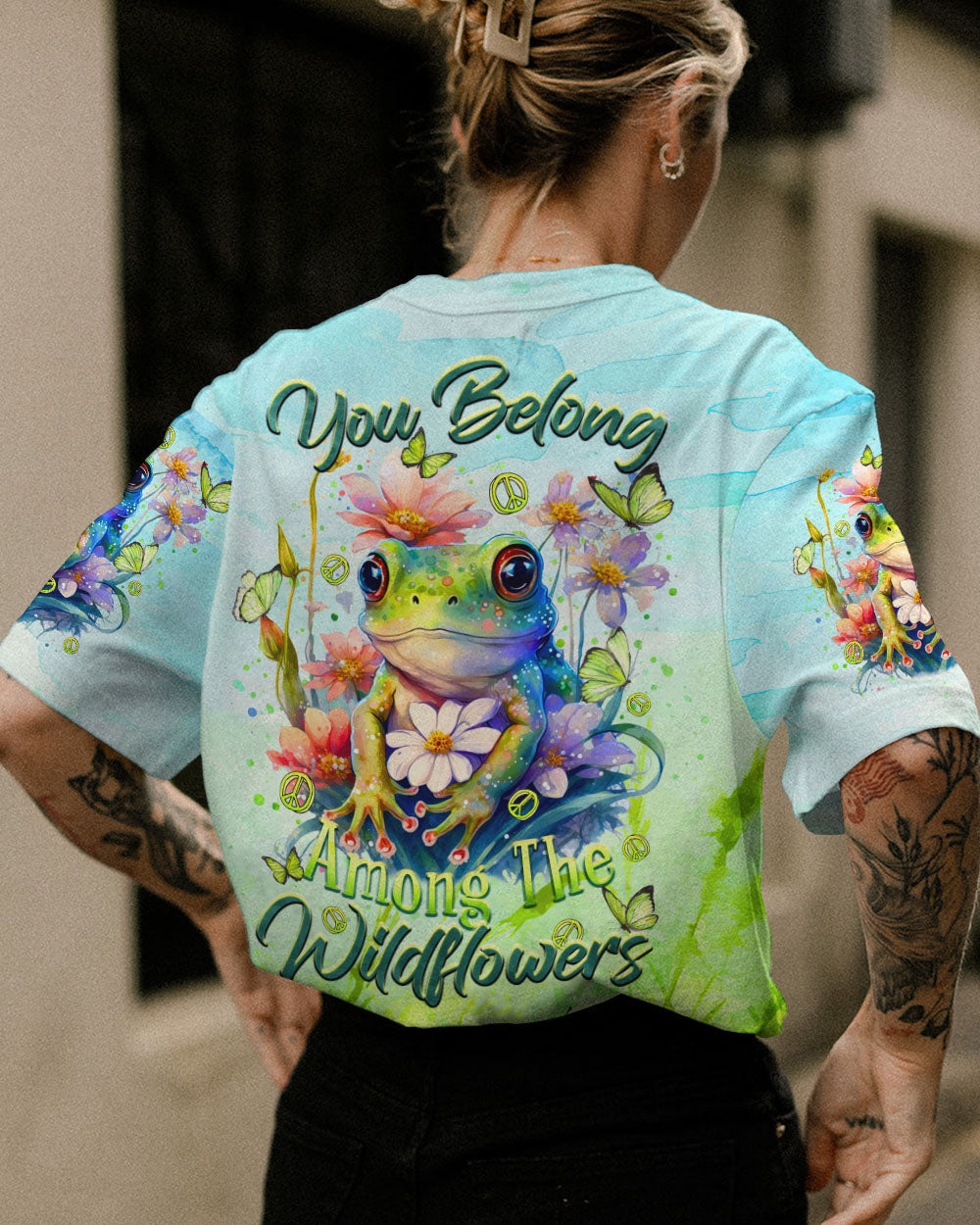 YOU BELONG AMONG THE WILDFLOWERS FROG ALL OVER PRINT - TLTR0909232
