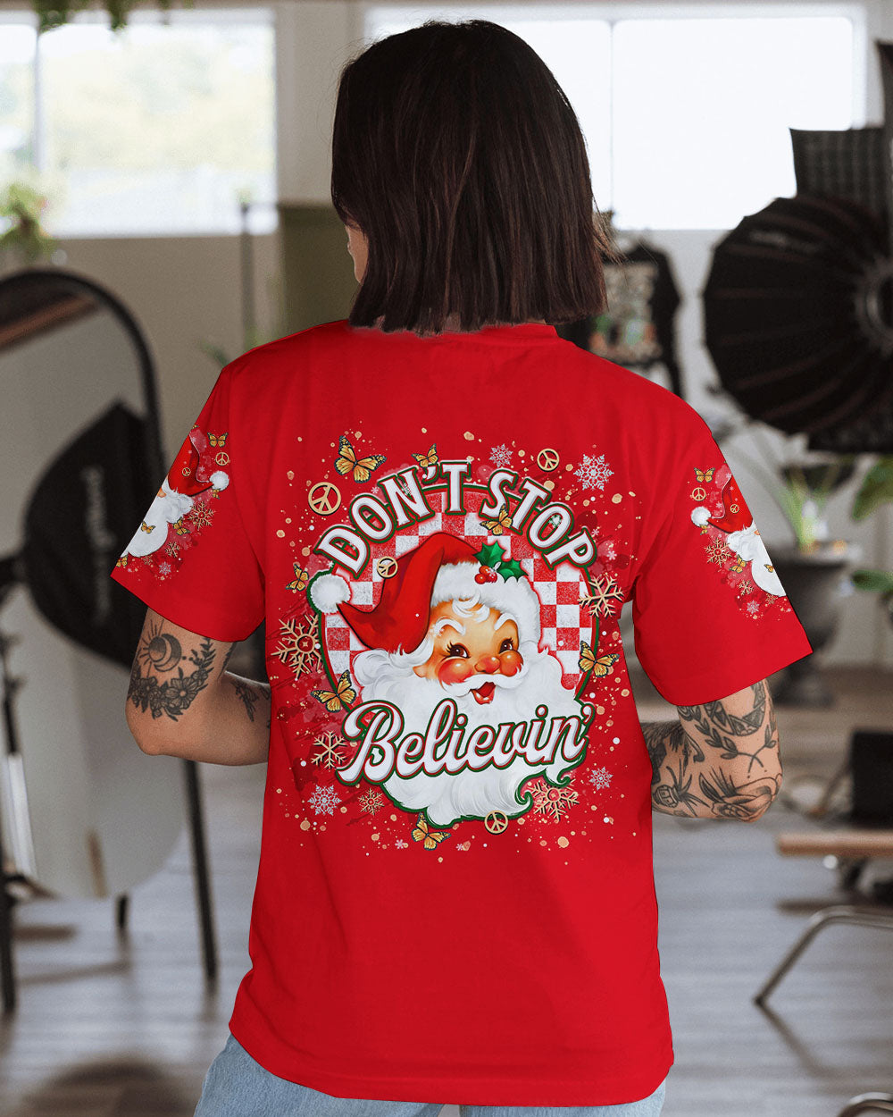 DON'T STOP BELIEVING CHRISTMAS ALL OVER PRINT  - TLTR0911242