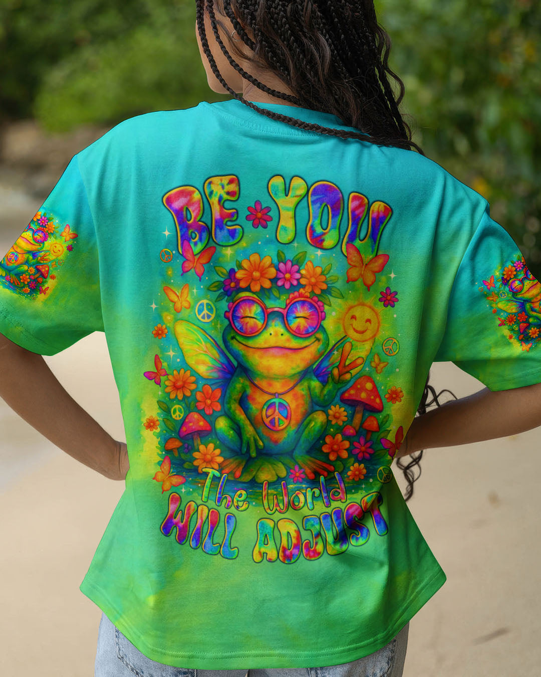 BE YOU THE WORLD WILL ADJUST FROG ALL OVER PRINT  - TLTR1004252