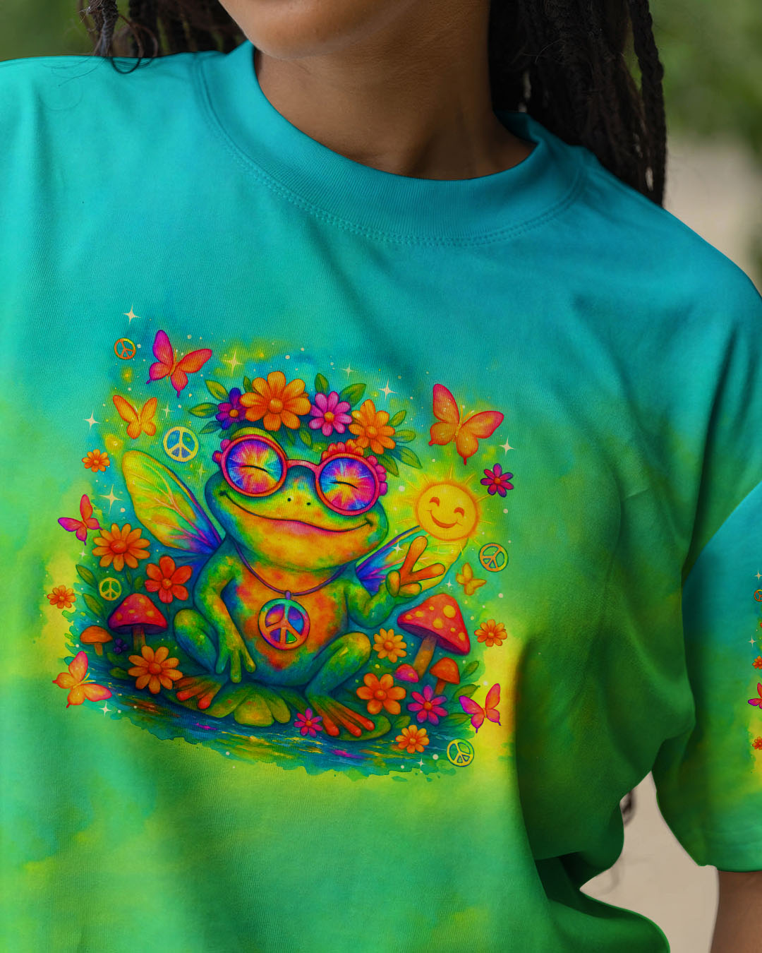 BE YOU THE WORLD WILL ADJUST FROG ALL OVER PRINT  - TLTR1004252