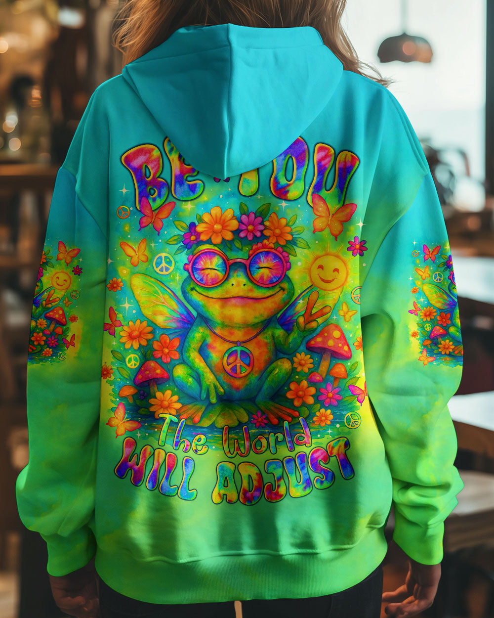 BE YOU THE WORLD WILL ADJUST FROG ALL OVER PRINT  - TLTR1004252