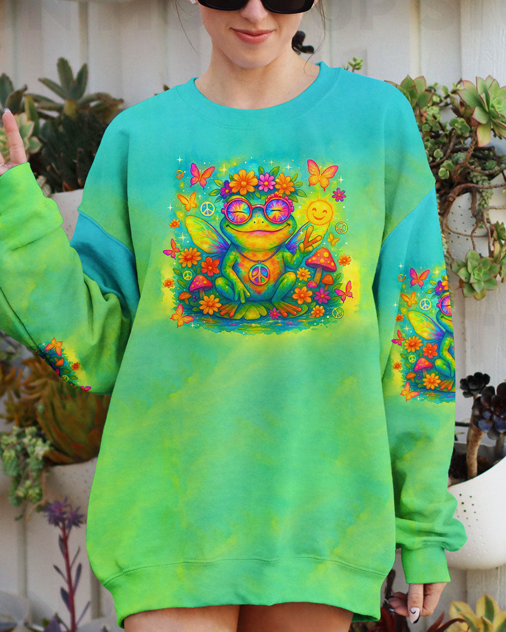 BE YOU THE WORLD WILL ADJUST FROG ALL OVER PRINT  - TLTR1004252