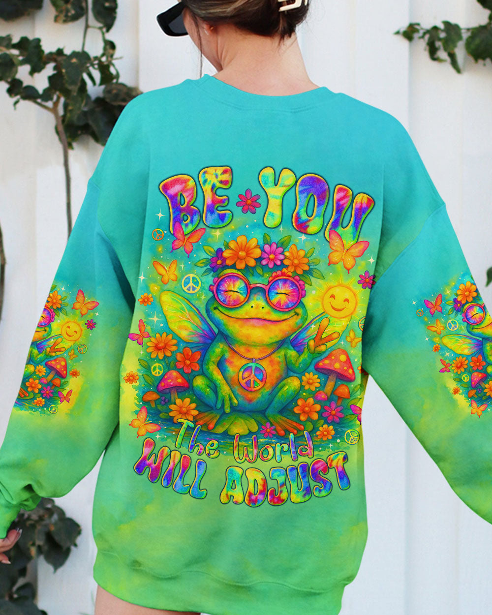 BE YOU THE WORLD WILL ADJUST FROG ALL OVER PRINT  - TLTR1004252