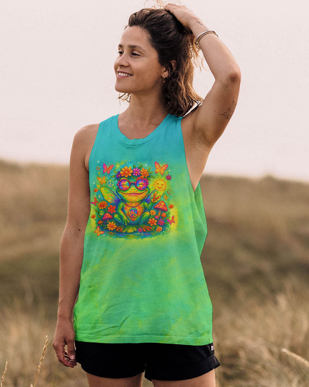 BE YOU THE WORLD WILL ADJUST FROG ALL OVER PRINT  - TLTR1004252