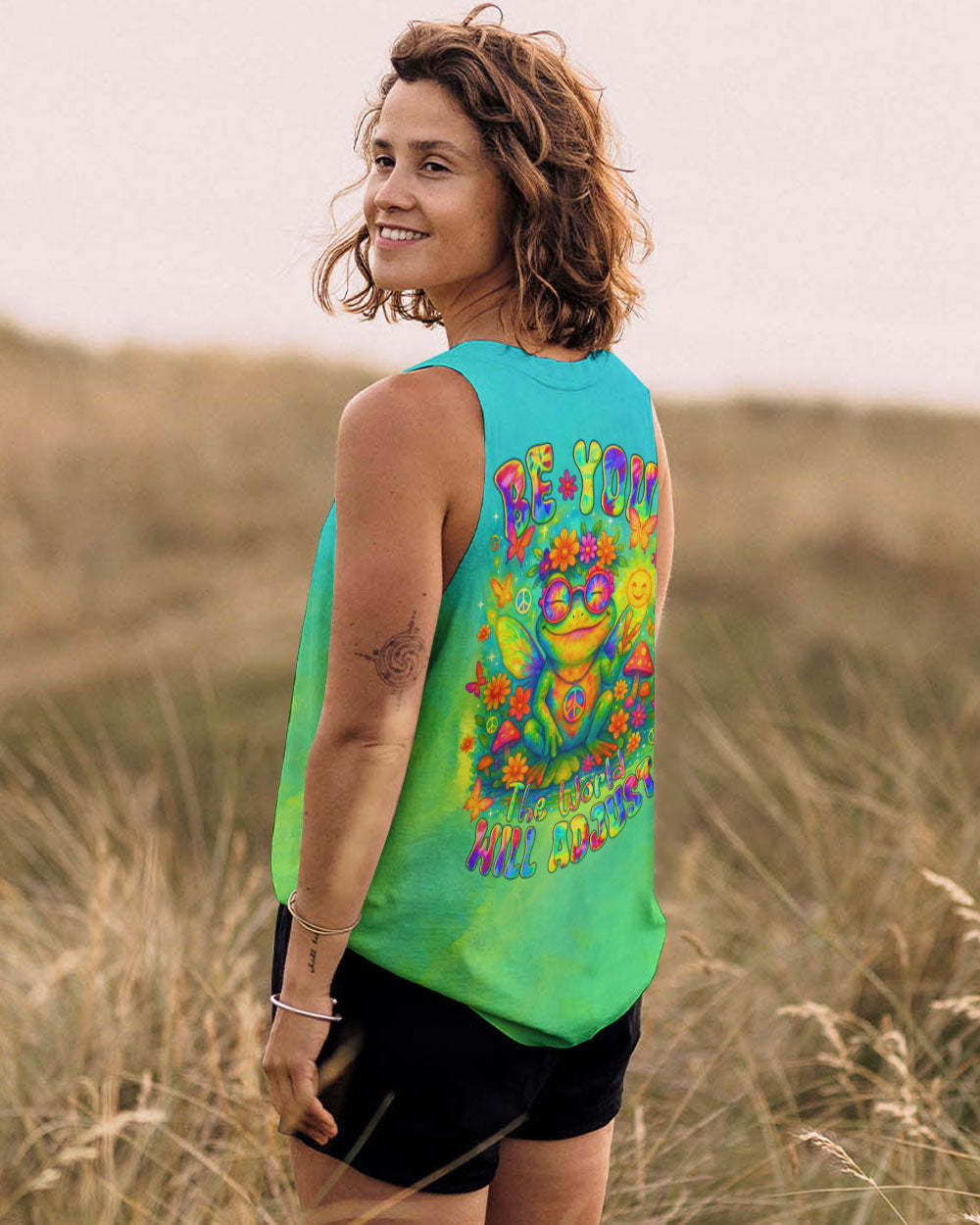 BE YOU THE WORLD WILL ADJUST FROG ALL OVER PRINT  - TLTR1004252
