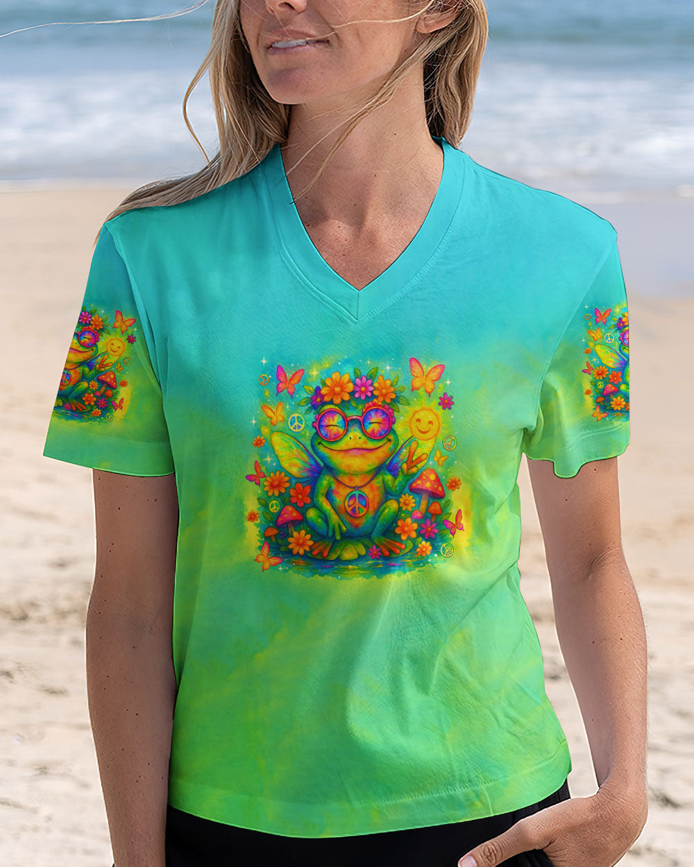 BE YOU THE WORLD WILL ADJUST FROG ALL OVER PRINT  - TLTR1004252