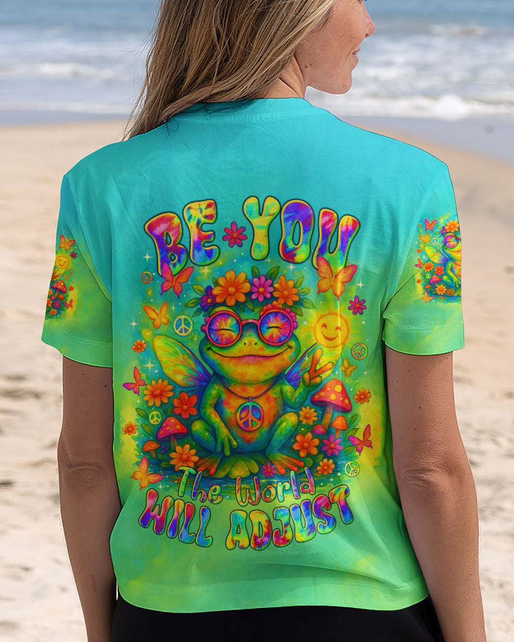 BE YOU THE WORLD WILL ADJUST FROG ALL OVER PRINT  - TLTR1004252
