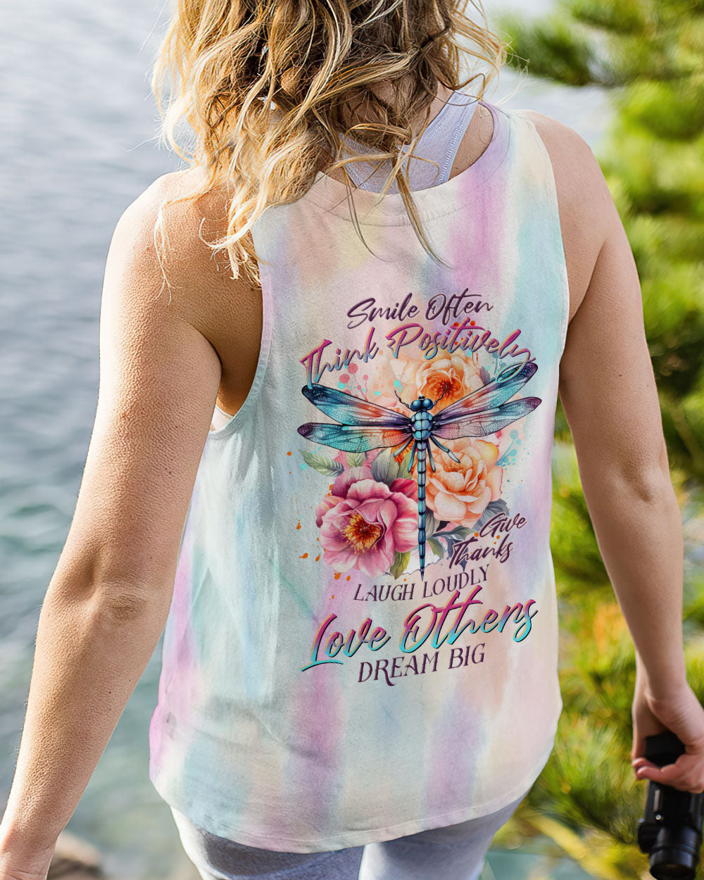 SMILE OFTEN THINK POSITIVELY DRAGONFLY ALL OVER PRINT - TLTR1006232
