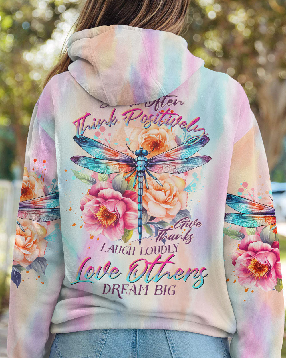 SMILE OFTEN THINK POSITIVELY DRAGONFLY ALL OVER PRINT - TLTR1006232