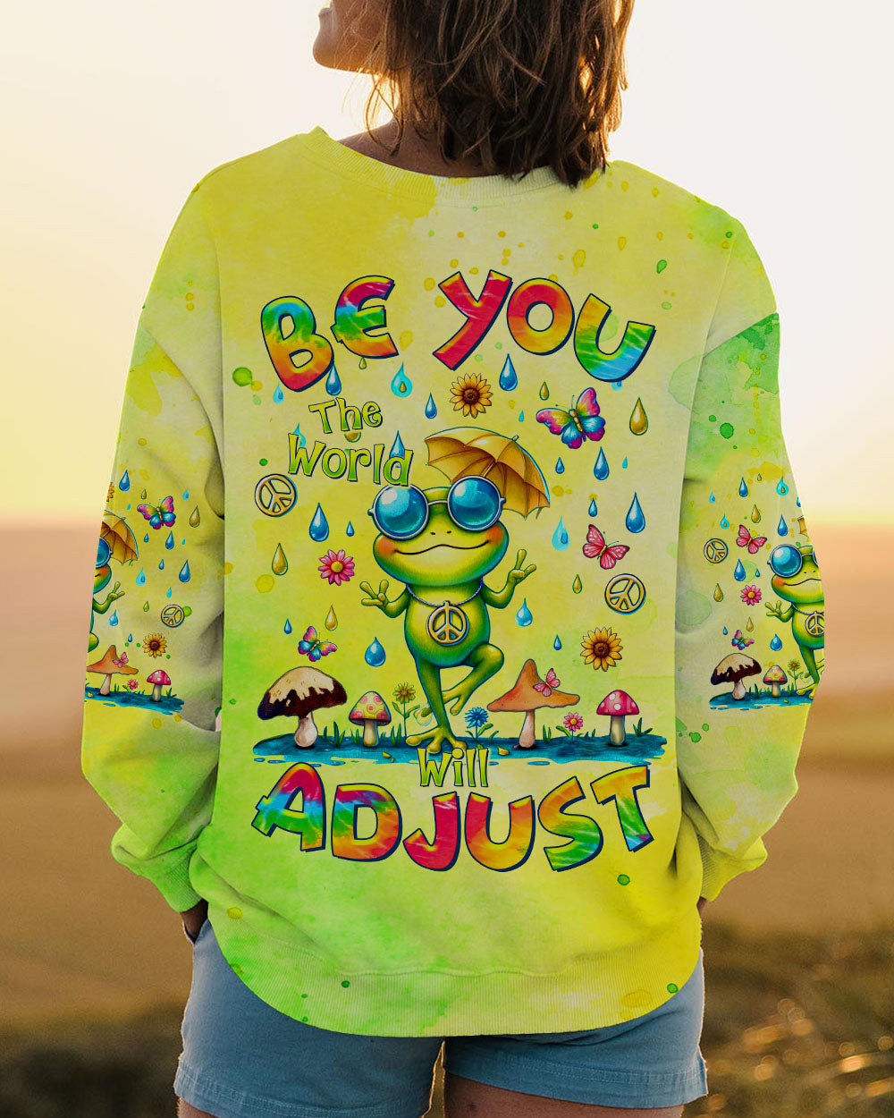 BE YOU THE WORLD WILL ADJUST FROG ALL OVER PRINT - TLTR1007244