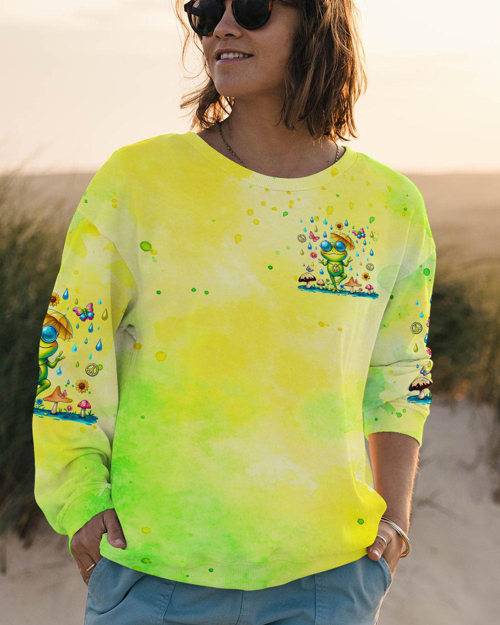 BE YOU THE WORLD WILL ADJUST FROG ALL OVER PRINT - TLTR1007244
