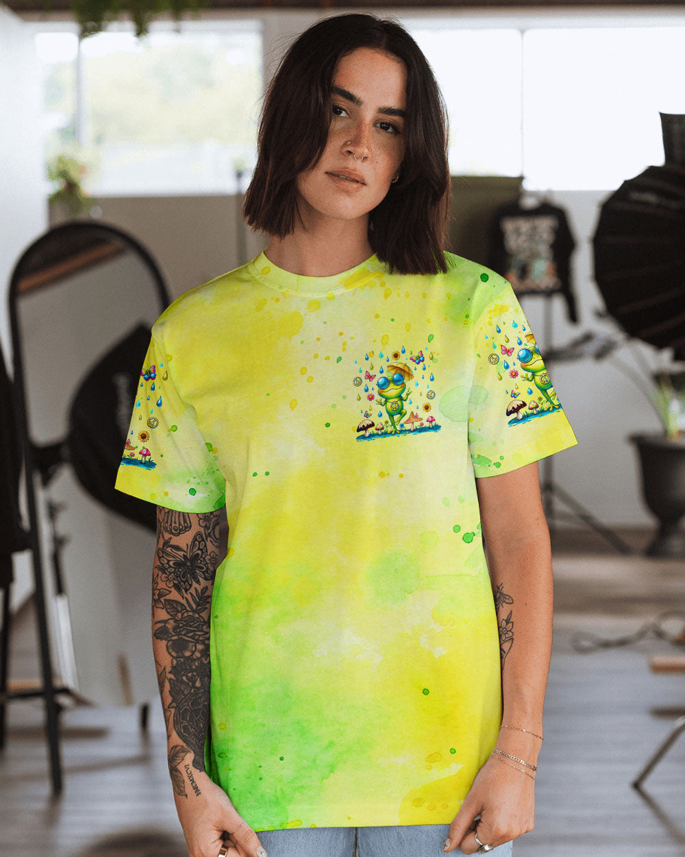 BE YOU THE WORLD WILL ADJUST FROG ALL OVER PRINT - TLTR1007244