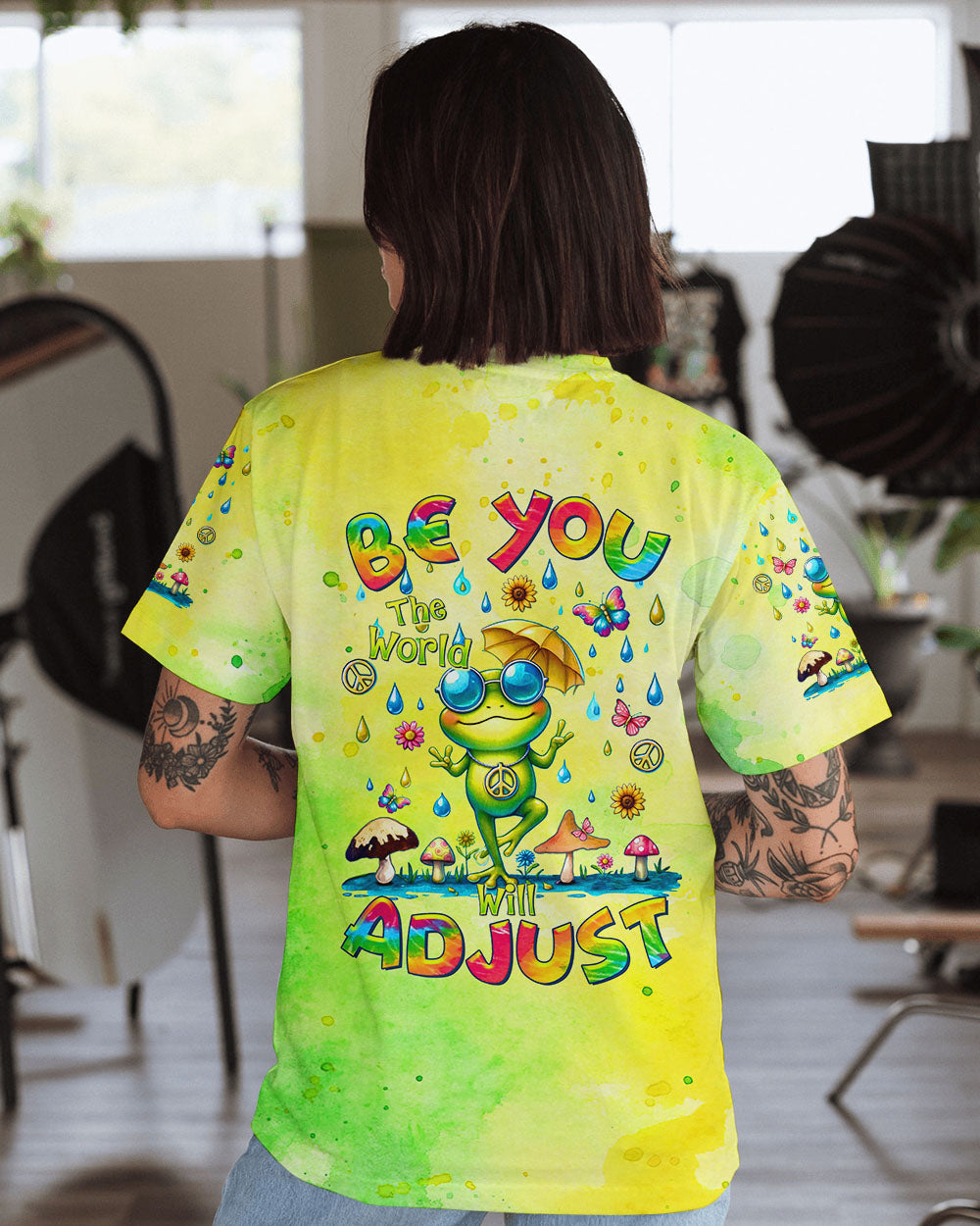 BE YOU THE WORLD WILL ADJUST FROG ALL OVER PRINT - TLTR1007244