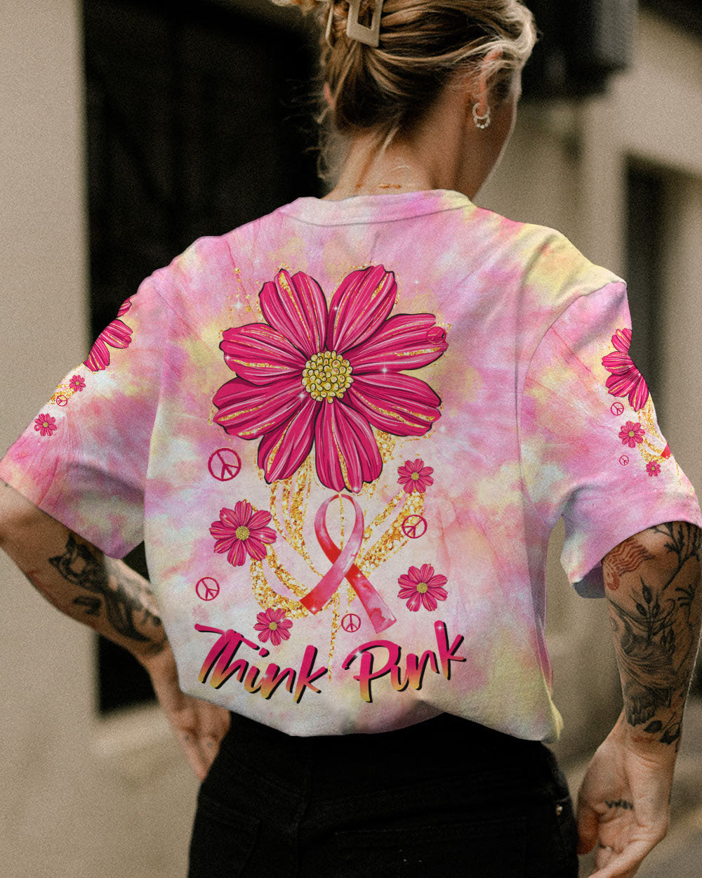 THINK PINK FLOWER ALL OVER PRINT - TLTR1008231