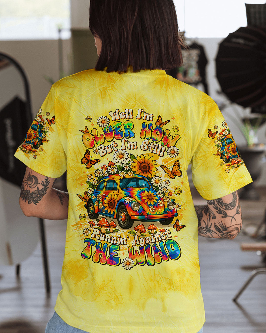 RUNNING AGAINST THE WIND CAR TIE DYE ALL OVER PRINT - TLTR1009252