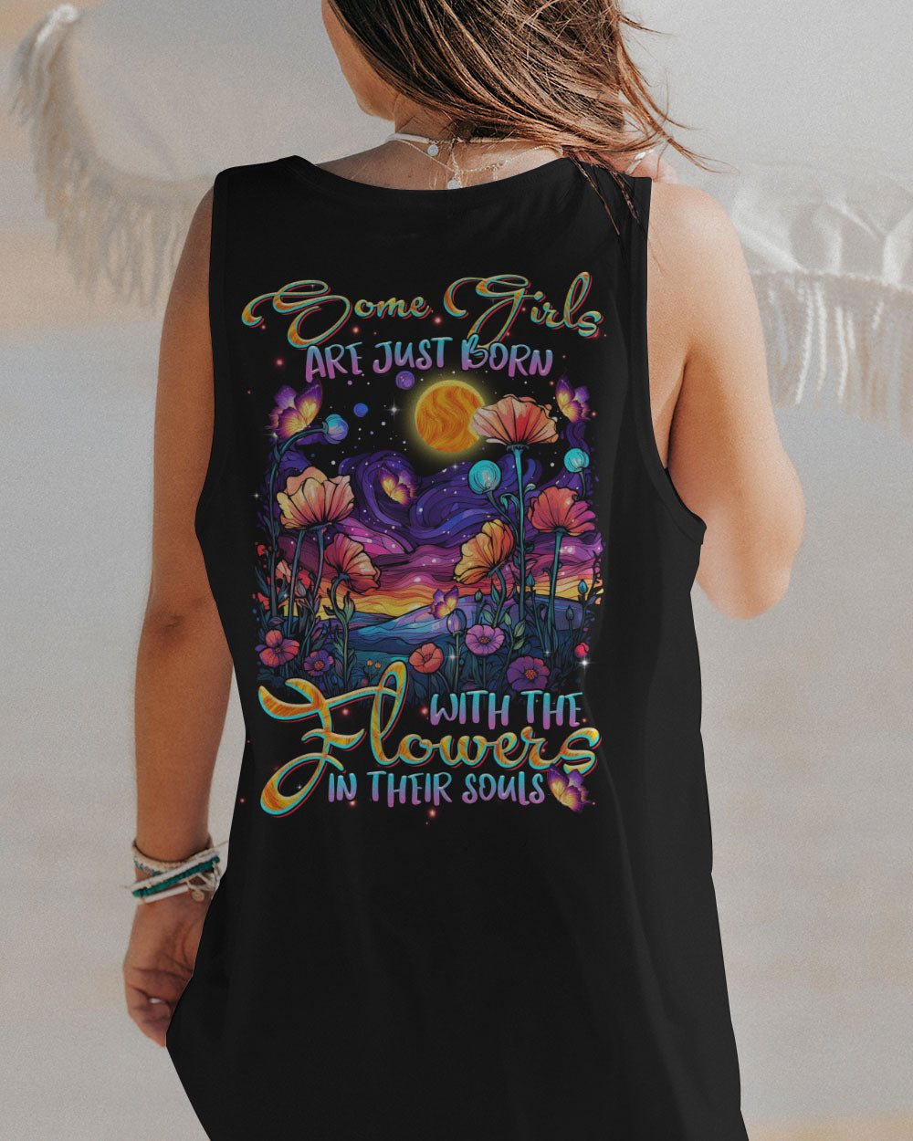 SOME GIRLS ARE JUST BORN FLOWER ALL OVER PRINT - TLTR1010235