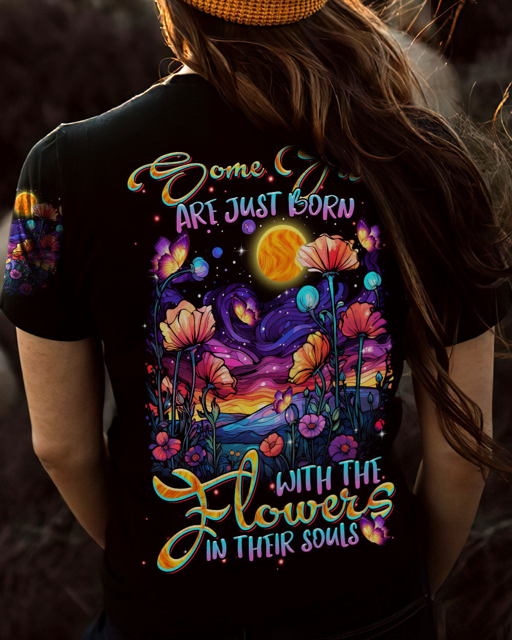 SOME GIRLS ARE JUST BORN FLOWER ALL OVER PRINT - TLTR1010235