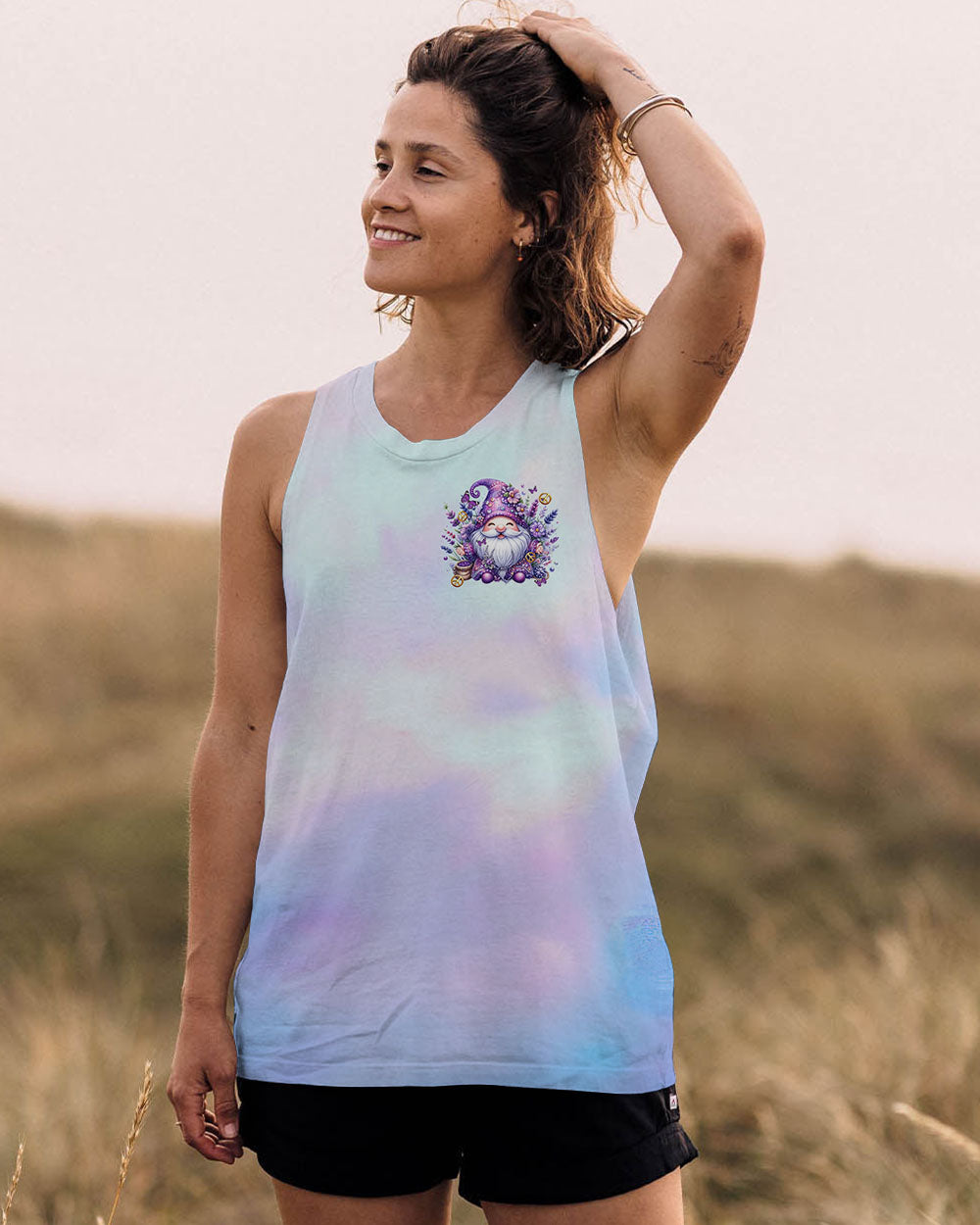 BE YOU THE WORLD WILL ADJUST GNOME LAVENDER ALL OVER PRINT - TLTR1101242