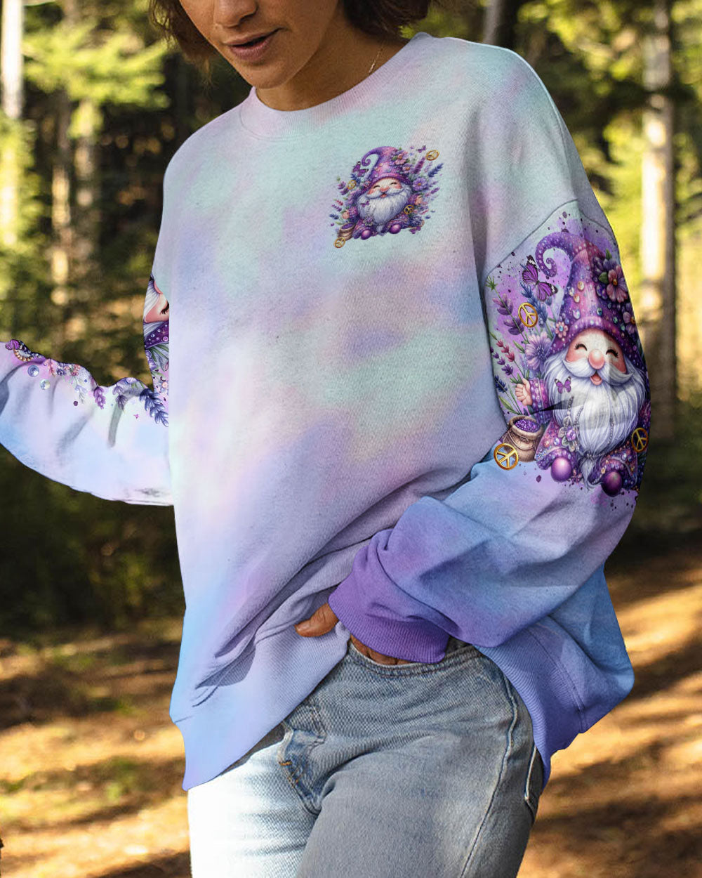 BE YOU THE WORLD WILL ADJUST GNOME LAVENDER ALL OVER PRINT - TLTR1101242