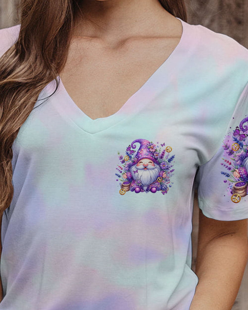 BE YOU THE WORLD WILL ADJUST GNOME LAVENDER ALL OVER PRINT - TLTR1101242