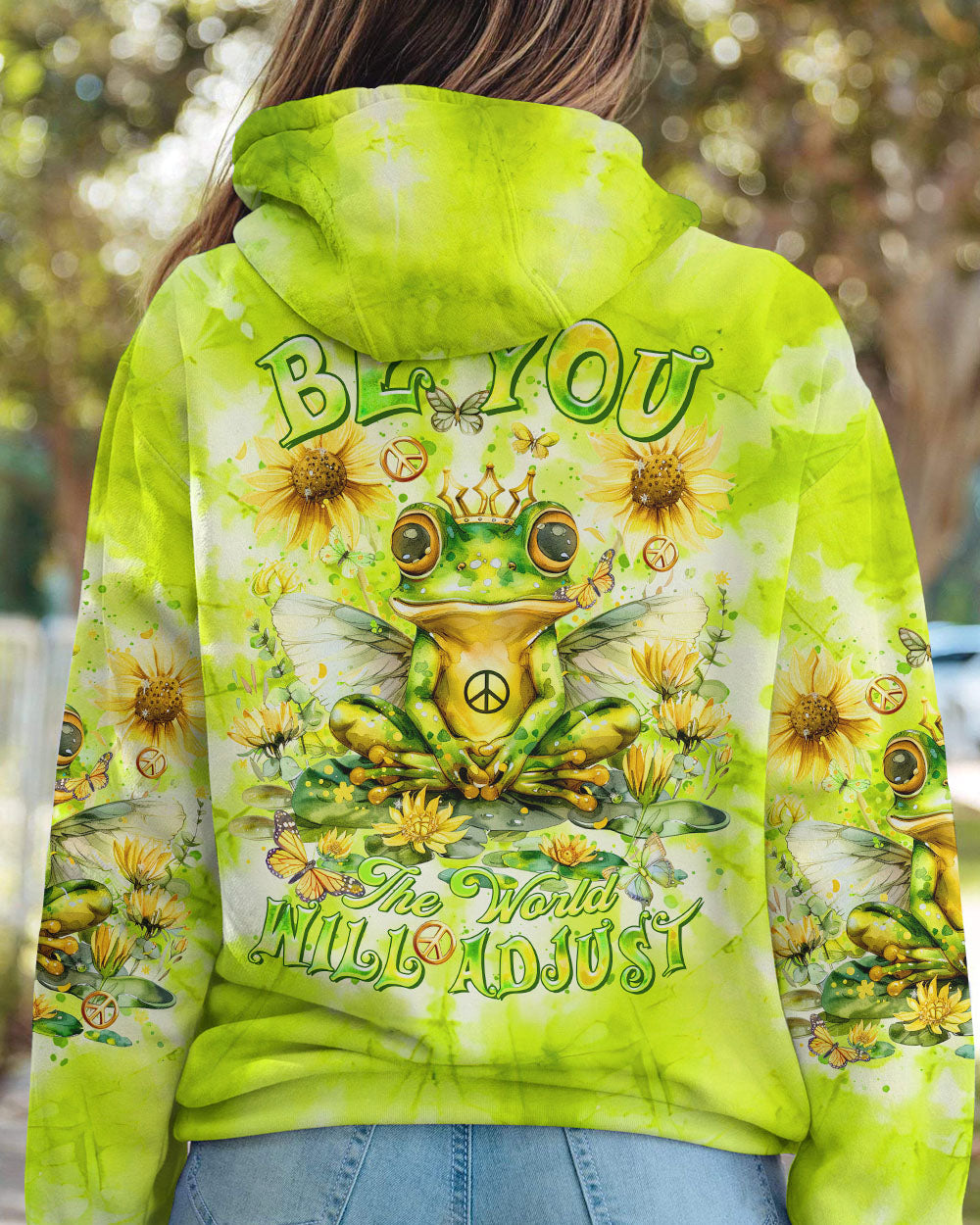 BE YOU THE WORLD WILL ADJUST FROG TIE DYE ALL OVER PRINT - TLTR1107244