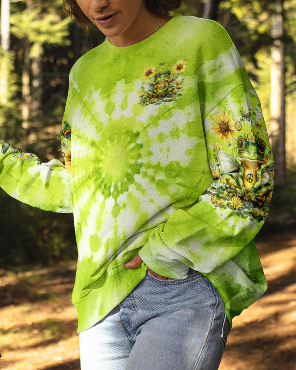 BE YOU THE WORLD WILL ADJUST FROG TIE DYE ALL OVER PRINT - TLTR1107244