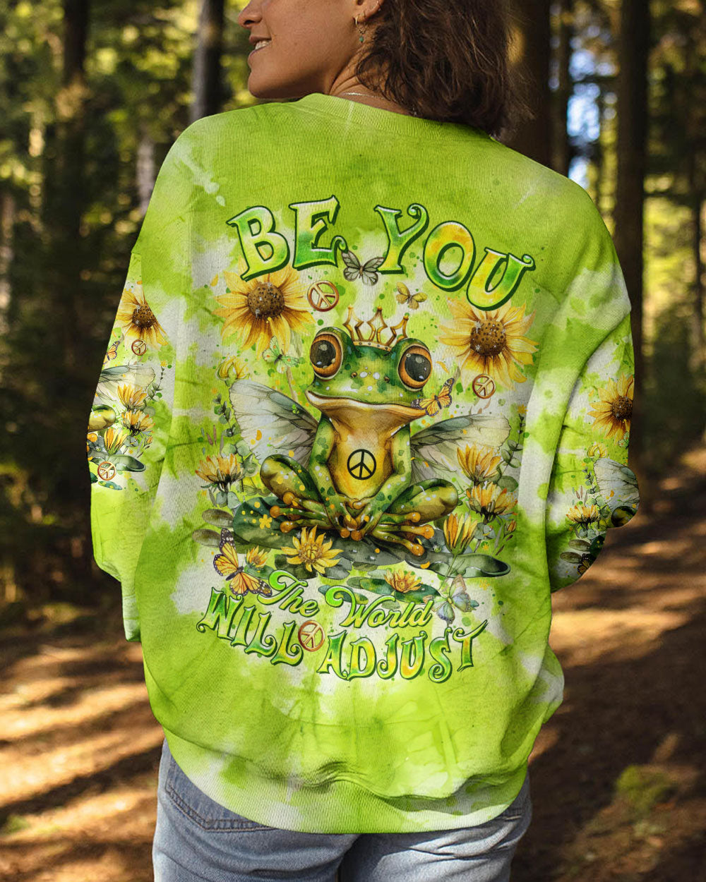 BE YOU THE WORLD WILL ADJUST FROG TIE DYE ALL OVER PRINT - TLTR1107244