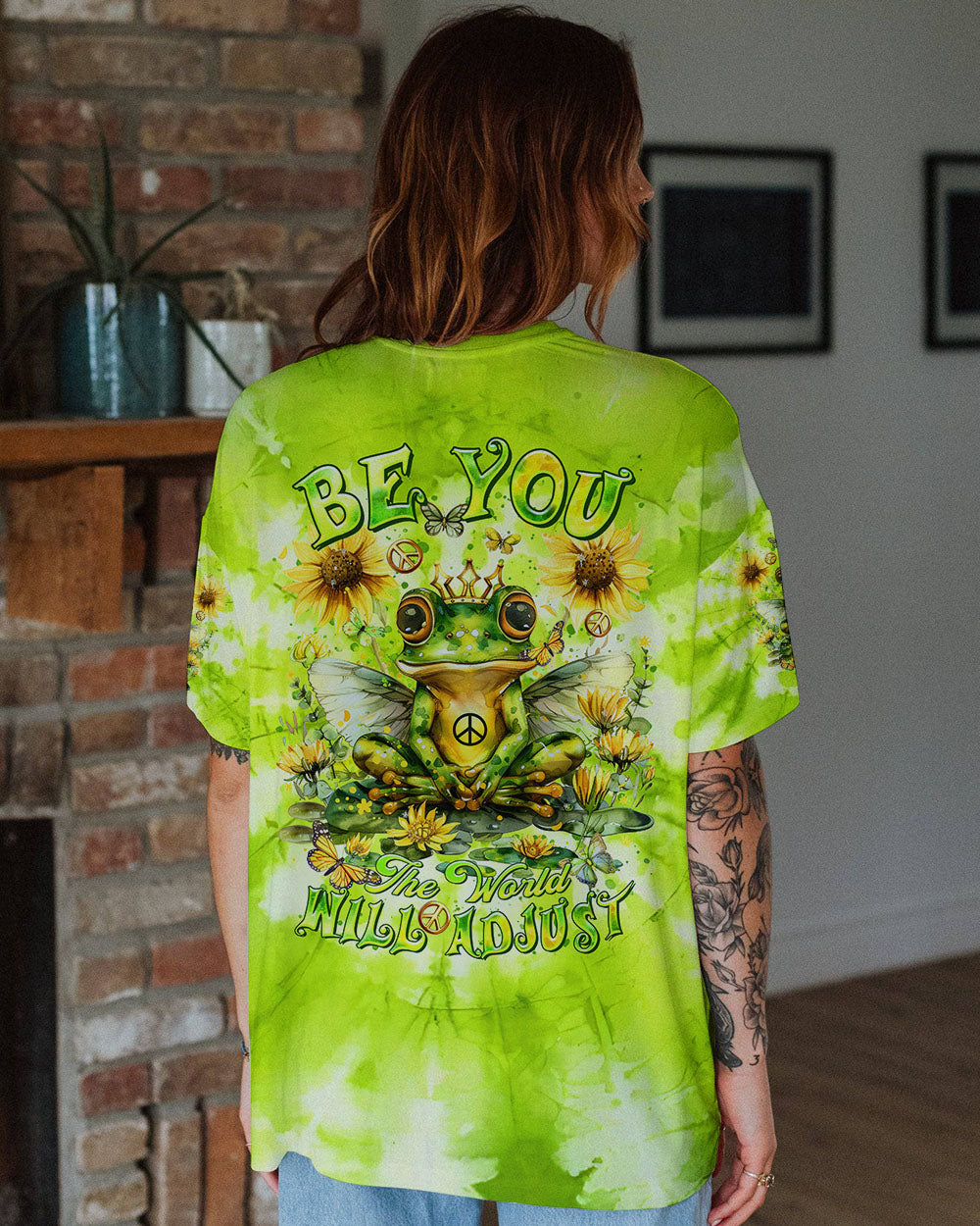 BE YOU THE WORLD WILL ADJUST FROG TIE DYE ALL OVER PRINT - TLTR1107244