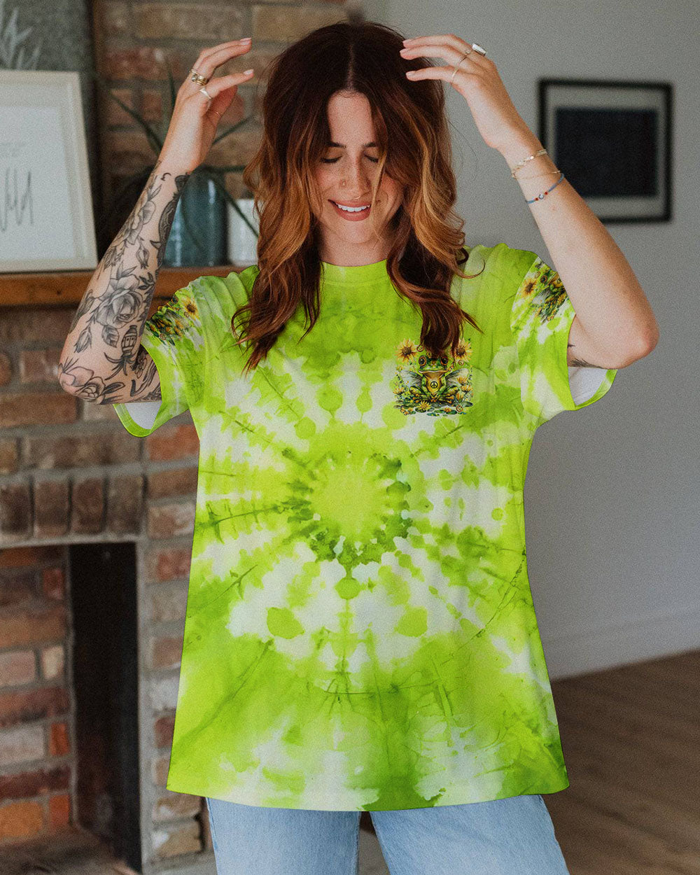 BE YOU THE WORLD WILL ADJUST FROG TIE DYE ALL OVER PRINT - TLTR1107244