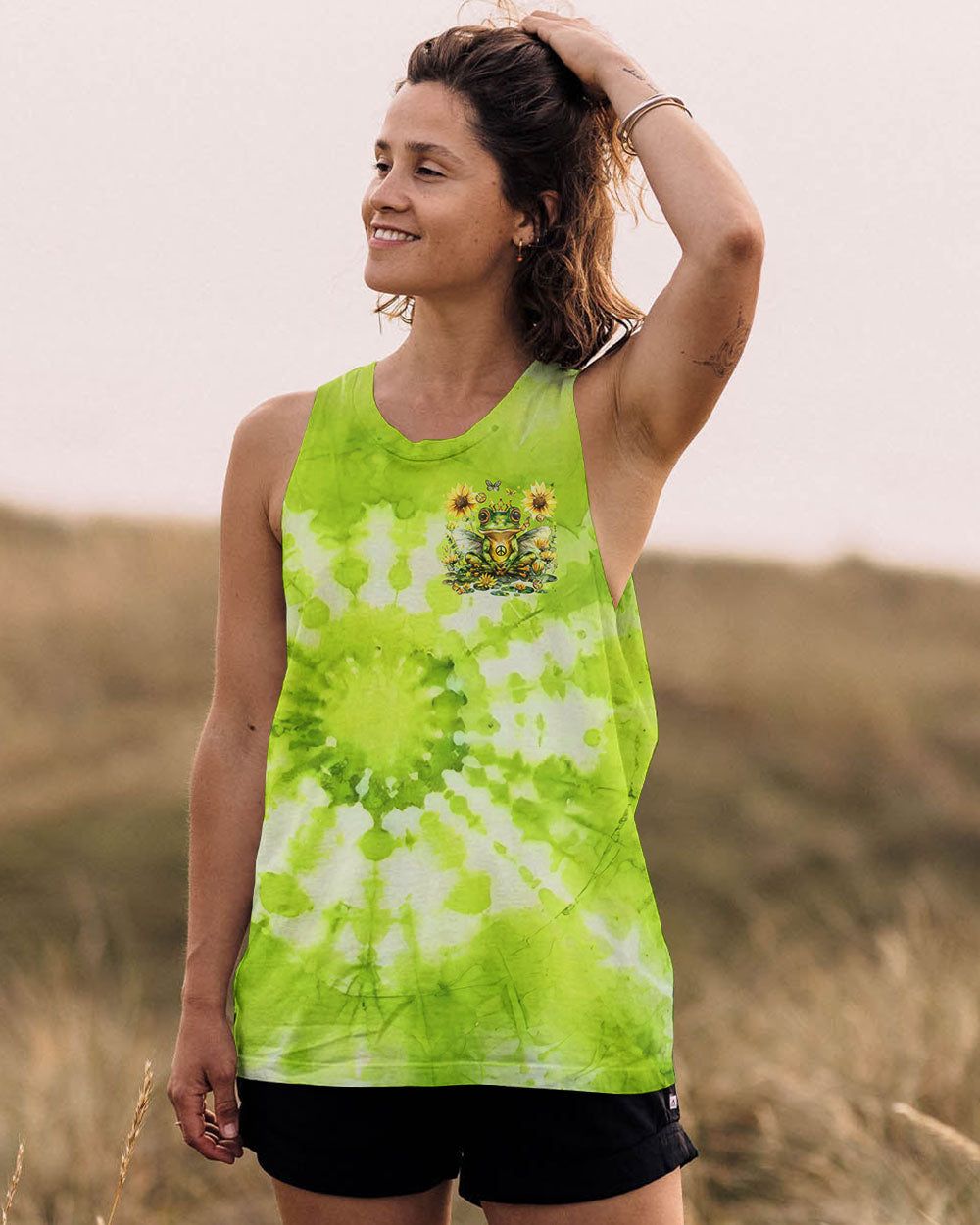 BE YOU THE WORLD WILL ADJUST FROG TIE DYE ALL OVER PRINT - TLTR1107244