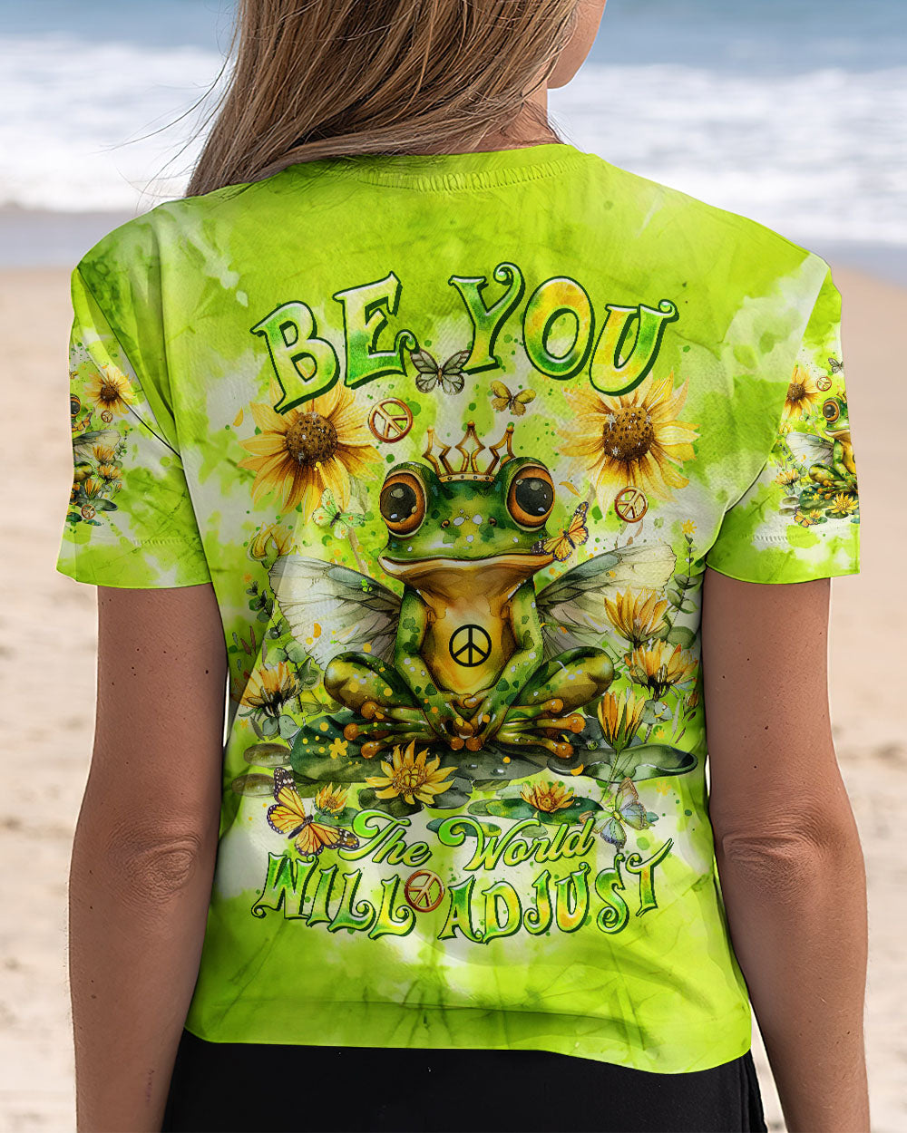 BE YOU THE WORLD WILL ADJUST FROG TIE DYE ALL OVER PRINT - TLTR1107244