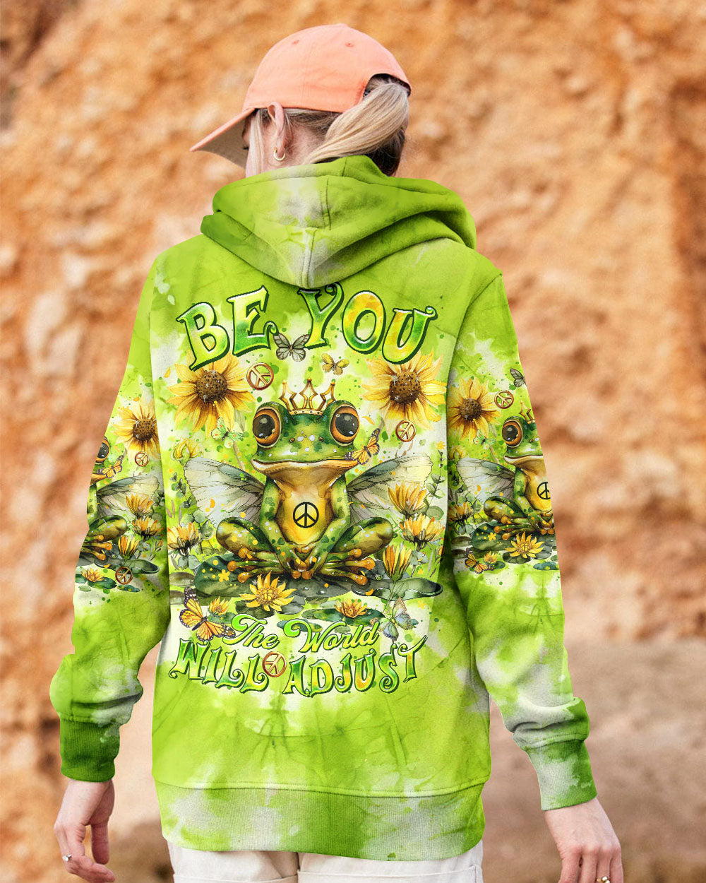 BE YOU THE WORLD WILL ADJUST FROG TIE DYE ALL OVER PRINT - TLTR1107244