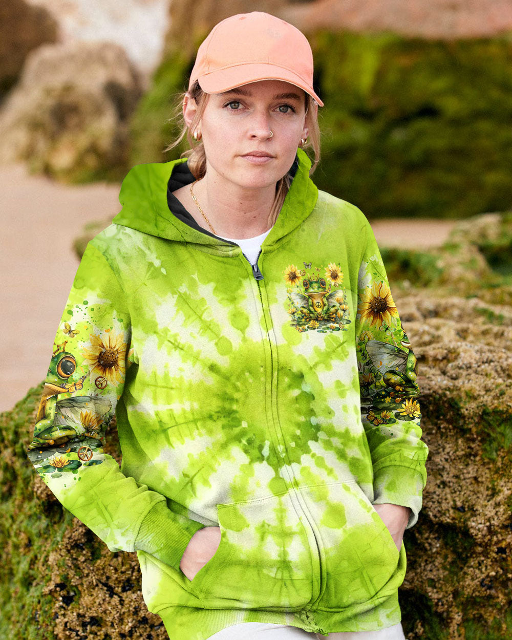 BE YOU THE WORLD WILL ADJUST FROG TIE DYE ALL OVER PRINT - TLTR1107244