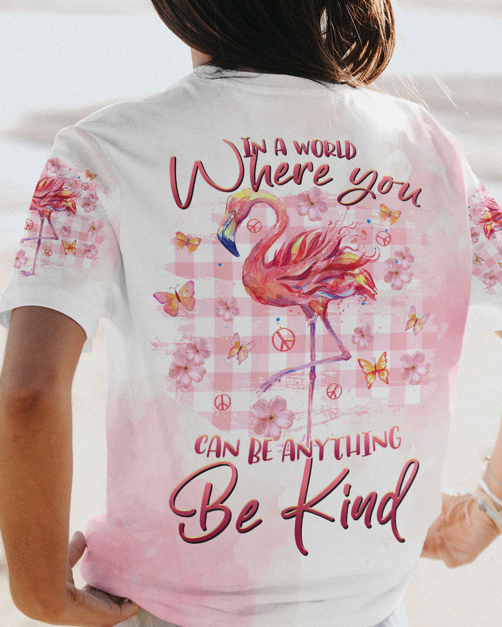 BE KIND FLAMINGO ALL OVER PRINT - TLTR1108232