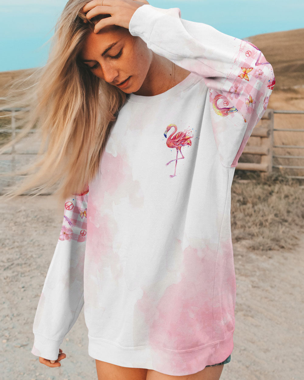 BE KIND FLAMINGO ALL OVER PRINT - TLTR1108232