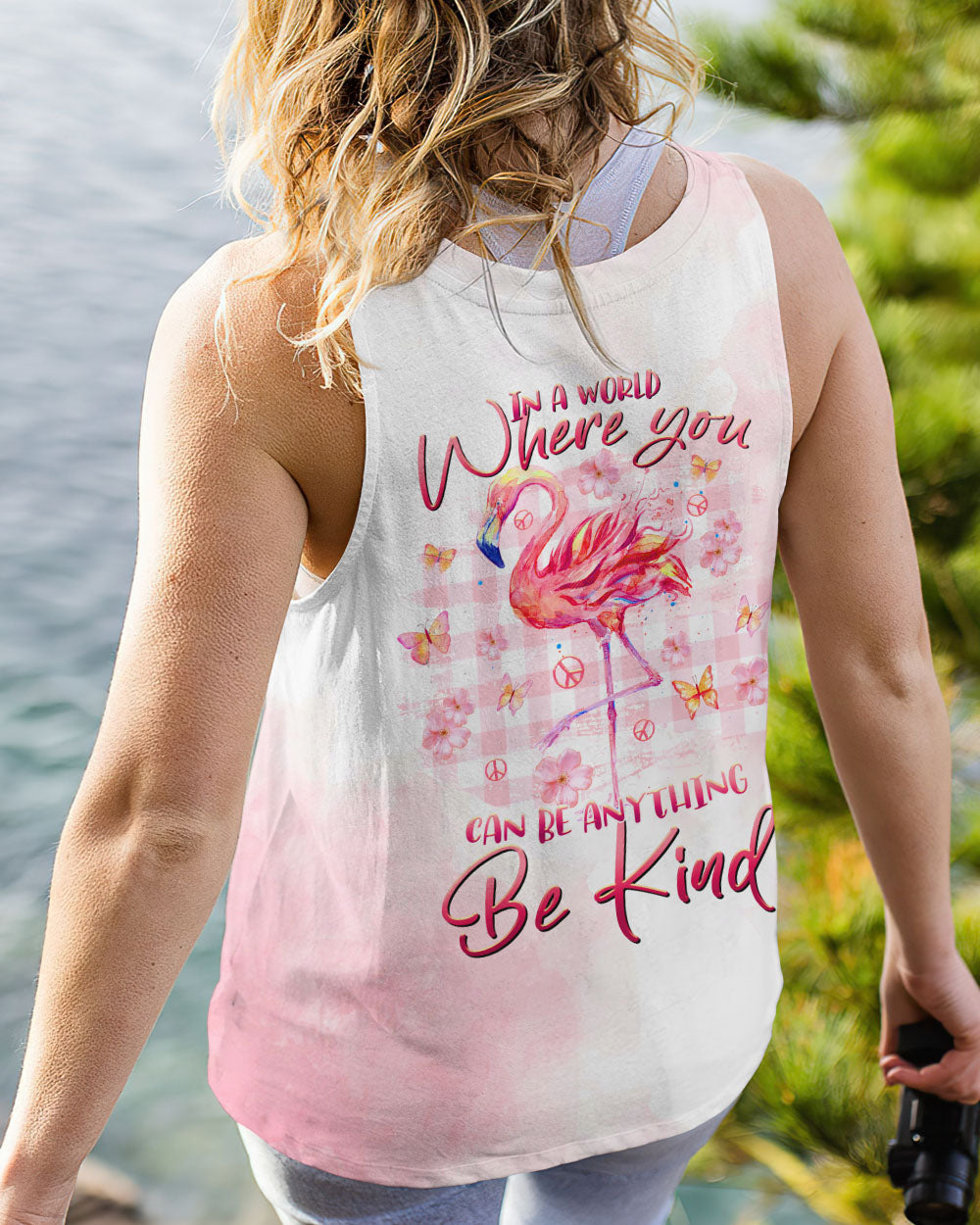 BE KIND FLAMINGO ALL OVER PRINT - TLTR1108232