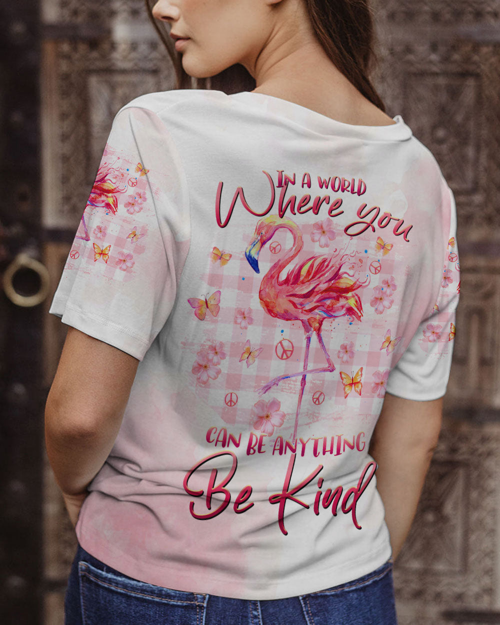 BE KIND FLAMINGO ALL OVER PRINT - TLTR1108232