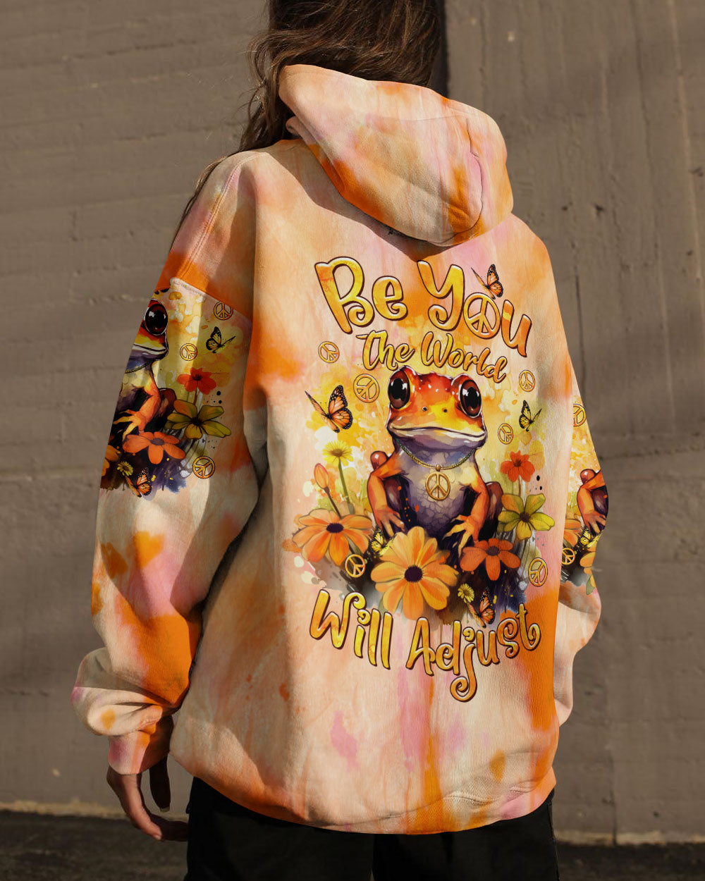 BE YOU THE WORLD WILL ADJUST FROG FLOWER  ALL OVER PRINT - TLTR1112235
