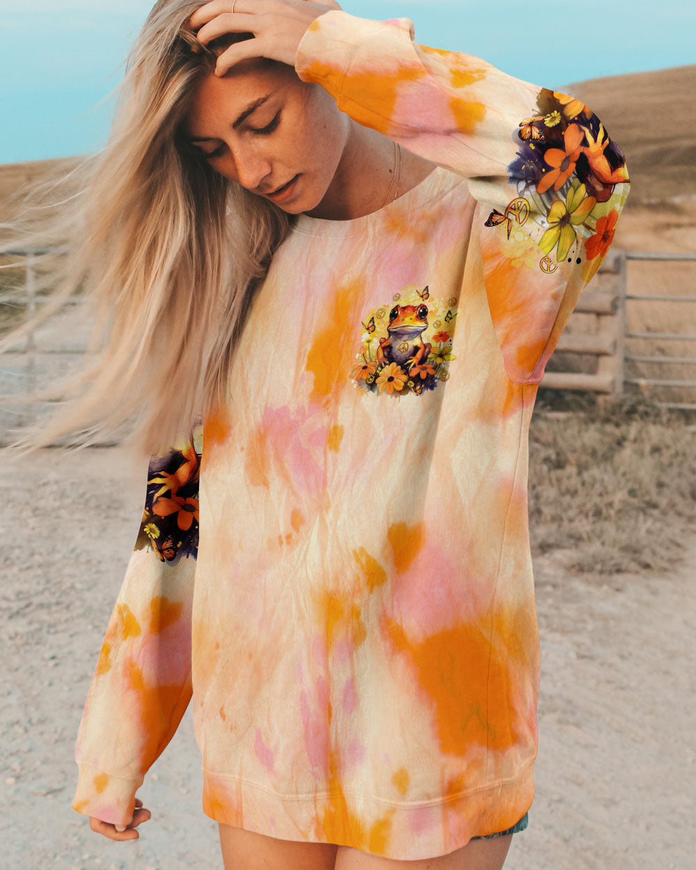 BE YOU THE WORLD WILL ADJUST FROG FLOWER  ALL OVER PRINT - TLTR1112235