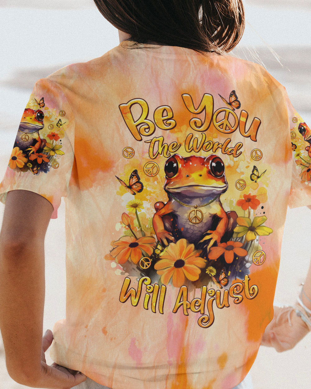 BE YOU THE WORLD WILL ADJUST FROG FLOWER  ALL OVER PRINT - TLTR1112235