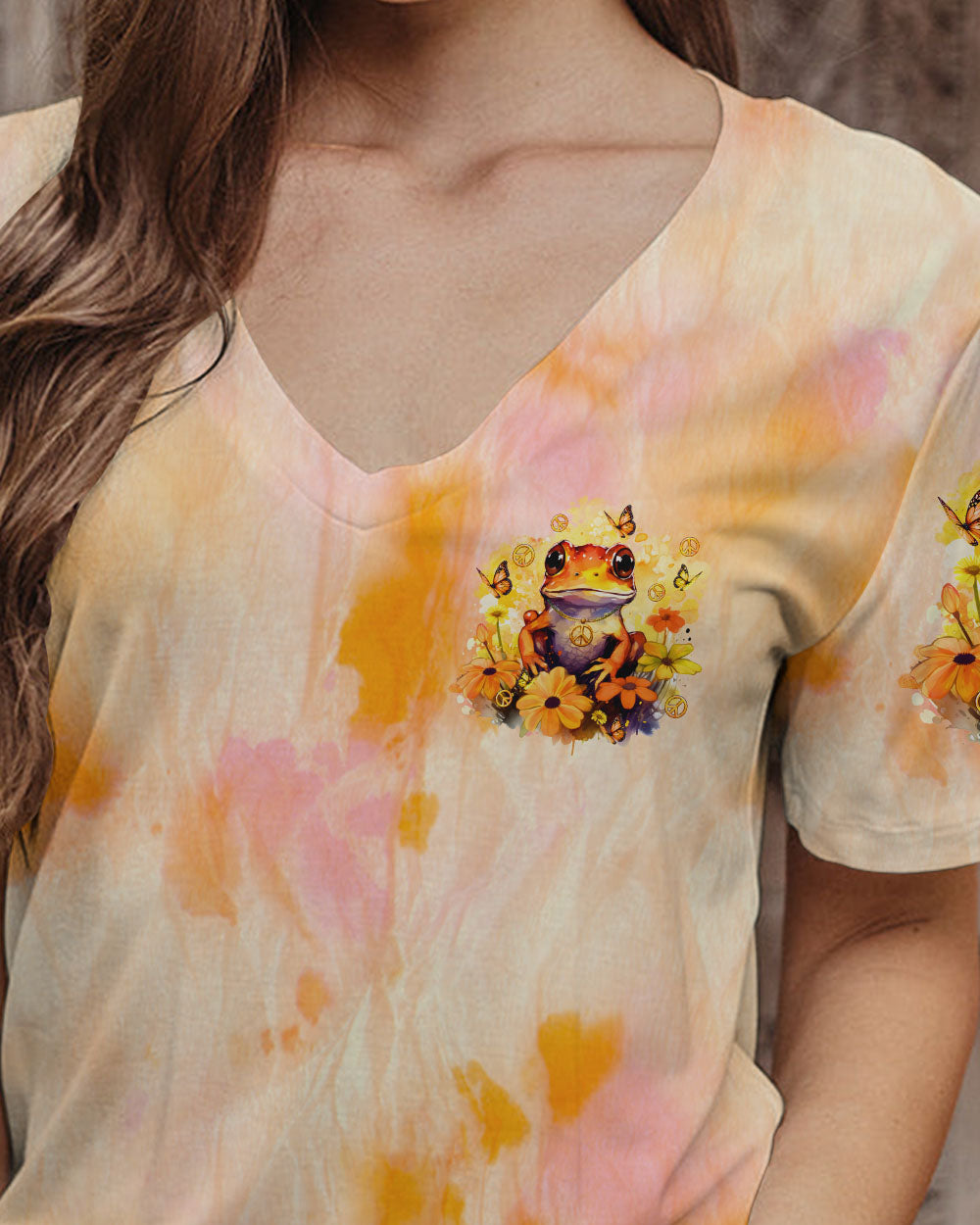 BE YOU THE WORLD WILL ADJUST FROG FLOWER  ALL OVER PRINT - TLTR1112235
