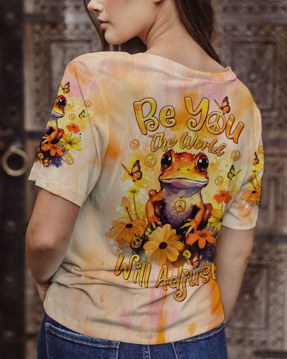 BE YOU THE WORLD WILL ADJUST FROG FLOWER  ALL OVER PRINT - TLTR1112235