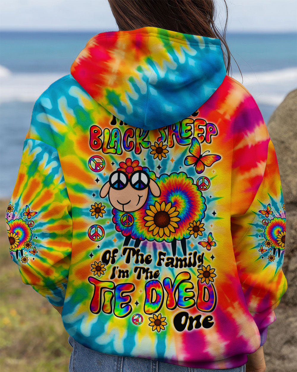 I'M NOT THE BLACK SHEEP SUNFLOWER TIE DYE ALL OVER PRINT  - TLTR1209253