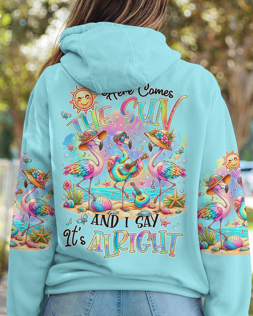 HERE COMES THE SUN FLAMINGO ALL OVER PRINT - TLTR1306245