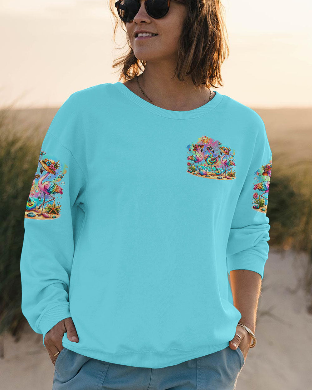 HERE COMES THE SUN FLAMINGO ALL OVER PRINT - TLTR1306245