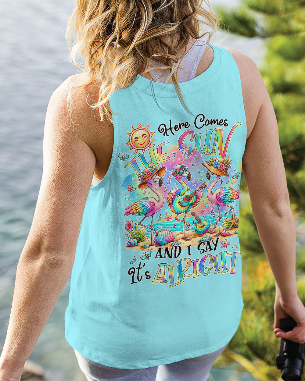 HERE COMES THE SUN FLAMINGO ALL OVER PRINT - TLTR1306245