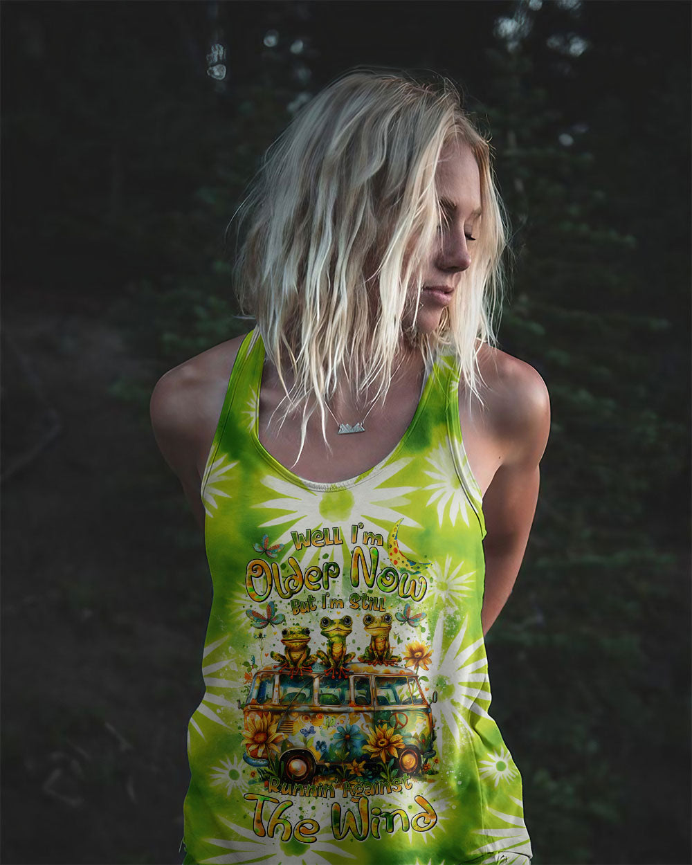 RUNNING AGAINST THE WIND HIPPIE BUS FROG ALL OVER PRINT - TLTR1308243