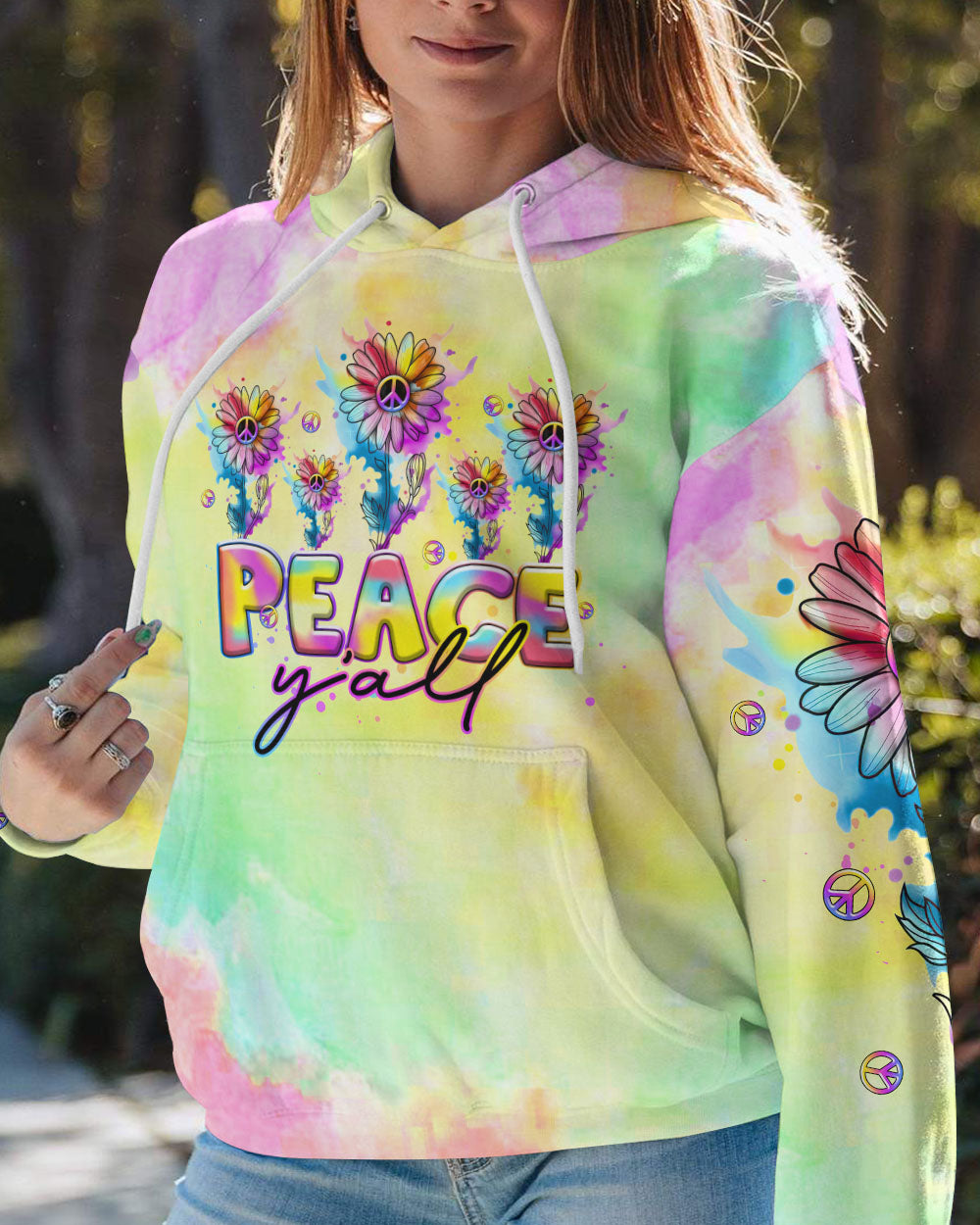 PEACE Y'ALL DAISY ALL OVER PRINT - TLTR1407233